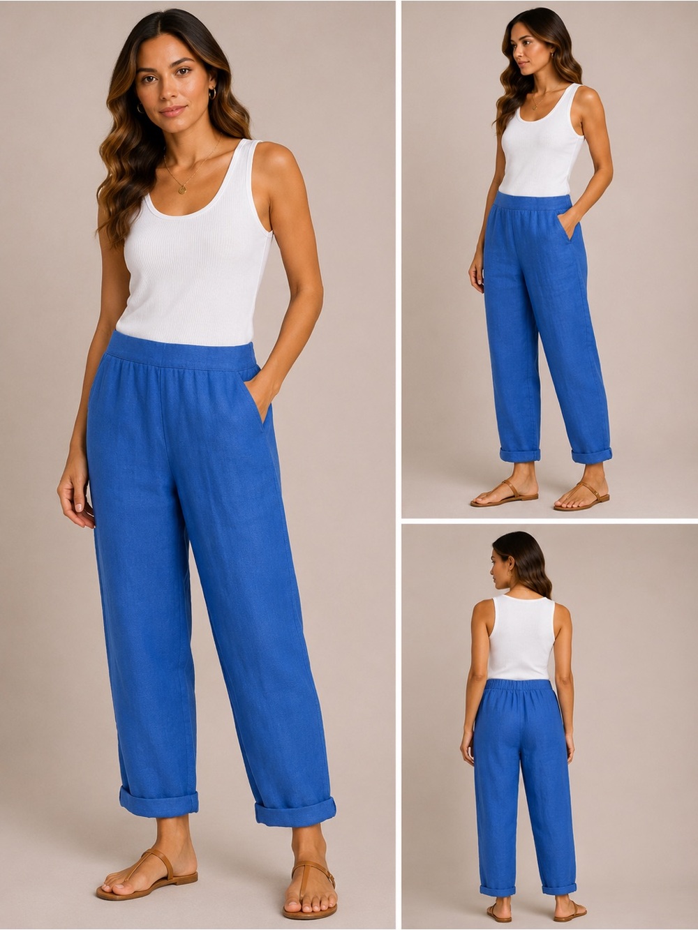 Jules & Leopold Relaxed Straight-Leg Pants in Cobalt Blue